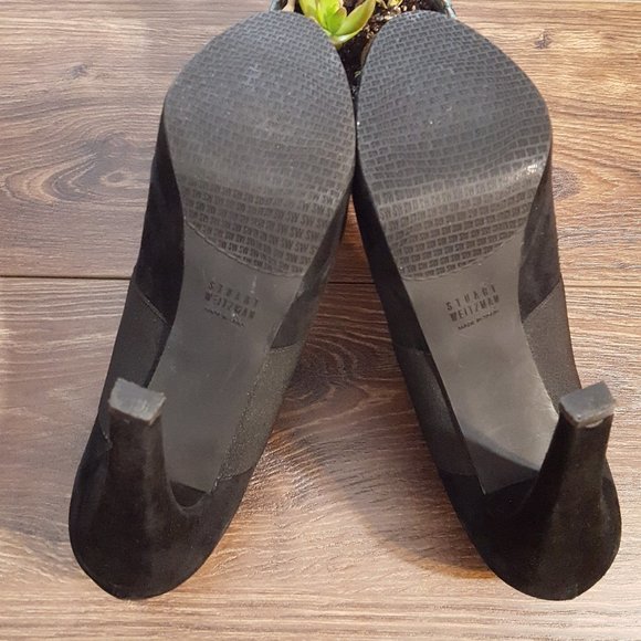 Stuart Weitzman Black Suede High Heels Shoes - Picture 4 of 8